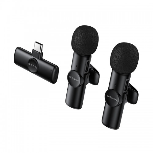 Бездротова мікрофонна система BOROFONE BFK16A Winner dual-mic (Type-C) Чорний