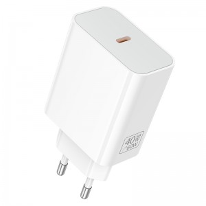 Мережевий зарядний пристрій BOROFONE BA109A Star single port PD40W charger (EU) White