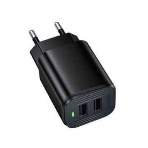 Мережевий зарядний пристрій BOROFONE BAS81A Star dual-port charger (EU) Black