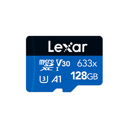 Карта памяти microSDXC (UHS-1 U3) Lexar High-Performance 633x 128Гб класс 10 V30 A1 (100Мб/с) Blue Series (адаптер SD)