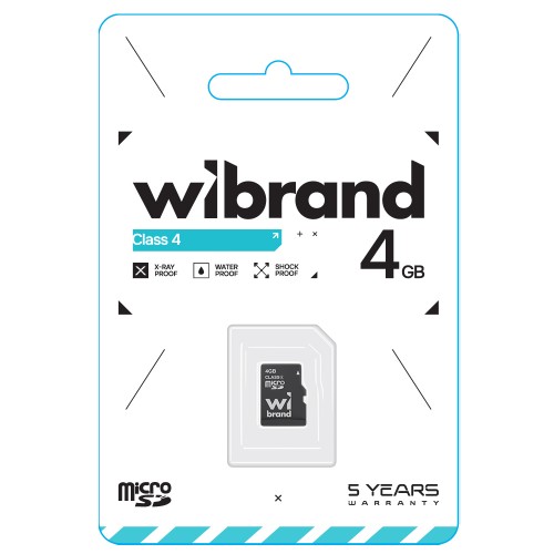 Карта памяти microSDHC Wibrand 4Gb class 4
