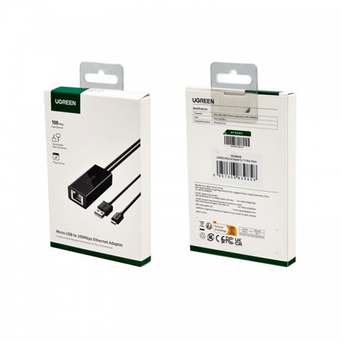 Переходник UGREEN Ethernet Adapter для TV Stick (черный)