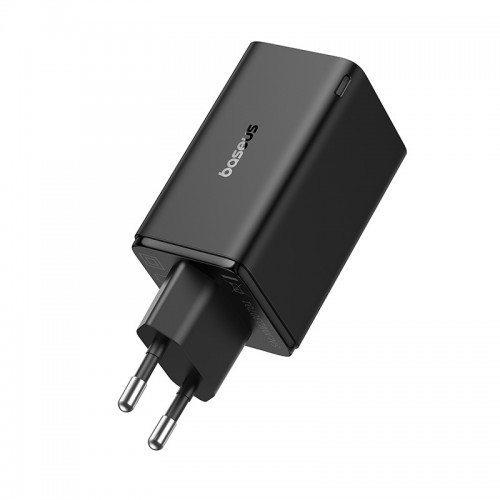 Мережевий зарядний пристрій з кабелем Baseus GaN6 Pro Fast Charger 2C+2U 65W EU Cluster Black (З Type-C на Type-C 100W(20V/5A) 1м Чорний)