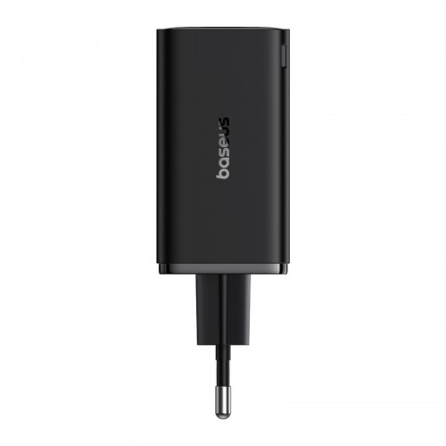 Мережевий зарядний пристрій з кабелем Baseus GaN6 Pro Fast Charger 2C+2U 65W EU Cluster Black (З Type-C на Type-C 100W(20V/5A) 1м Чорний)