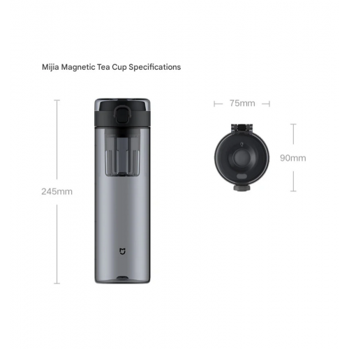 Магнітна пляшка для води та чаю Xiaomi Mijia Magnetic Tea Storage Cup Black