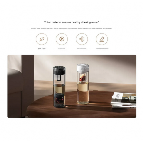 Магнітна пляшка для води та чаю Xiaomi Mijia Magnetic Tea Storage Cup Black