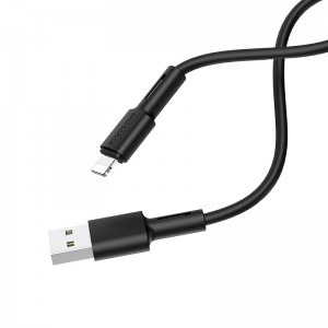 Кабель BOROFONE BX31 USB to iP 2.4A, 1м, силикон, TPE разъемы, черный