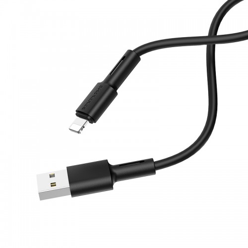 Кабель BOROFONE BX31 USB to iP 2.4A, 1м, силикон, TPE разъемы, черный