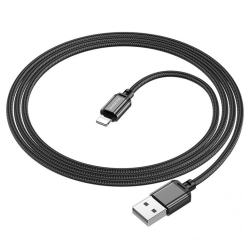 Кабель BOROFONE BX87 USB to iP 2.4A, 1м, нейлон, алюминиевые разъемы, черный