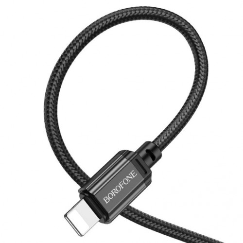 Кабель BOROFONE BX87 USB to iP 2.4A, 1м, нейлон, алюминиевые разъемы, черный