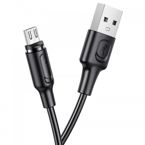 Кабель BOROFONE BX41 USB to Micro 2.4A, 1м, ПВХ, ПВХ разъемы, магнитный, Черный