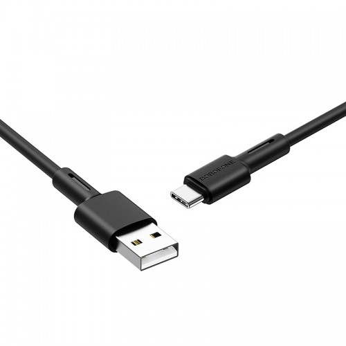 Кабель BOROFONE BX31 USB to Type-C 3A, 1m, silicone, TPE connectors, Black