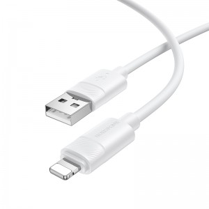 Кабель BOROFONE BX123 Leya силиконовый зарядный кабель для передачи данных iP Белый