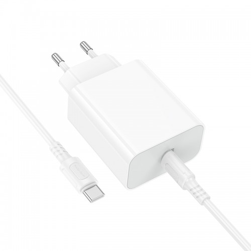 Мережевий зарядний пристрій BOROFONE BA107A Stellar single port PD30W charger set (C to C) (EU) White