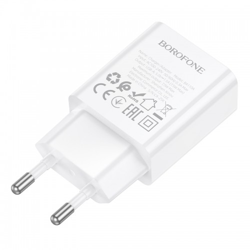 Мережевий зарядний пристрій BOROFONE BA110A Lemi single port charger (EU) White