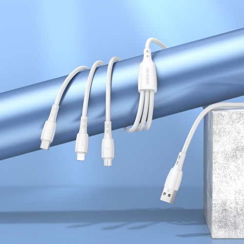 Кабель BOROFONE BX71 3-в-1 зарядный кабель (iP+Micro+Type-C) Белый
