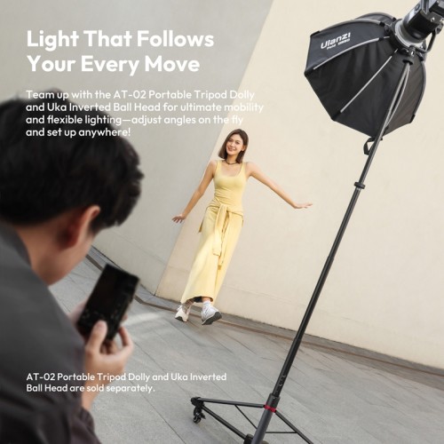 Складная стойка для света Ulanzi AT-05 2M Heavy Duty Foldable Light Stand (48-200 см) черная