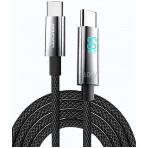 Кабель WUW-X214 Type-C to Type-C PD60W 1m Black