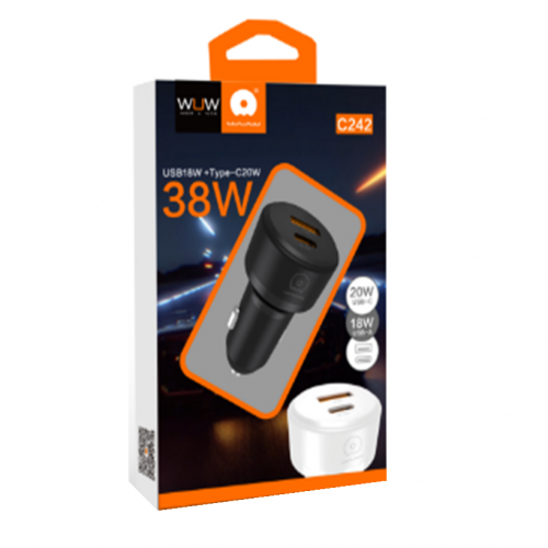 Автомобильное зарядное устройство WUW-C242 PD20W+ QC18W черное