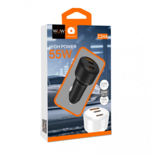 Автомобильное зарядное устройство WUW-C244 USB20W+PD20W+PD15W черное