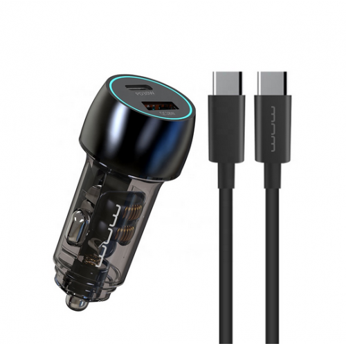 Автомобильное зарядное устройство WUW-T103C PD 30W +QC 3.0 18W черное