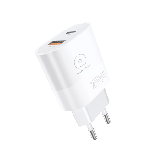 Мережевий зарядний пристрій WUW-C251 25W PD USB-C + USB QC3.0 18W