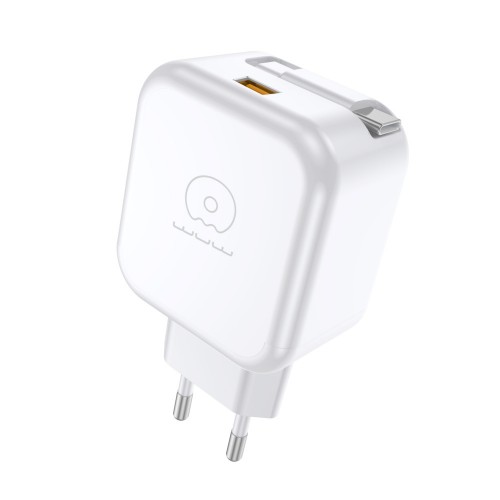 Мережевий зарядний пристрій WUW-C268 12W fast charger USB A +retractable 70cm type c Cable