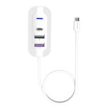 USB-хаб WUW-C246 3-in-1 USB-C to 2 USB-A, USB-C White
