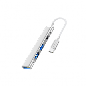USB-хаб WUW-X236 USB 4-в-1 многофункциональный расширитель, USB3.0 высокоскоростная передача Серебристый