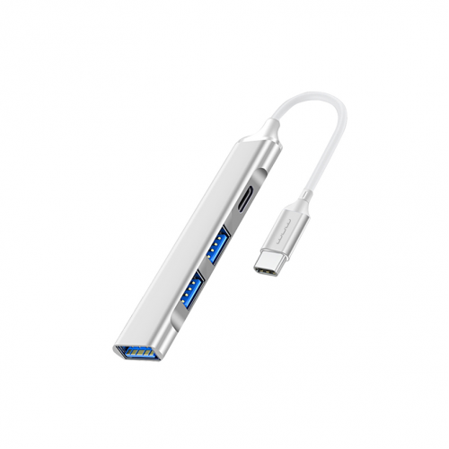 USB-хаб WUW-X236 USB 4-в-1 многофункциональный расширитель, USB3.0 высокоскоростная передача Серебристый