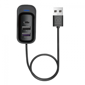 USB-хаб WUW-C245 3-в-1 USB-A на 2 USB-A, USB-C Черный