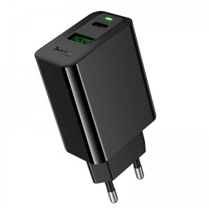 Мережевий зарядний пристрій HOCO CS94A Leader PD20W+QC3.0 charger(EU) Black