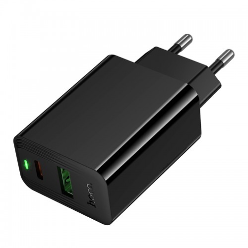 Мережевий зарядний пристрій HOCO CS94A Leader PD20W+QC3.0 charger(EU) Black