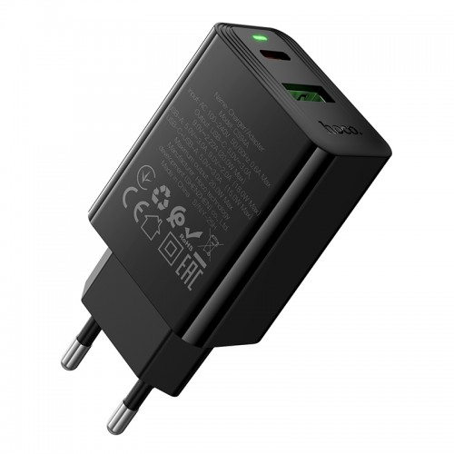 Мережевий зарядний пристрій HOCO CS94A Leader PD20W+QC3.0 charger(EU) Black