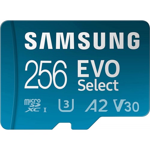 Карта пам'яті 256Gb Samsung EVO Select microSDXC (UHS-І U3) class 10 A2 V30 (R130MB/s, W30MB/s) (adapter SD)