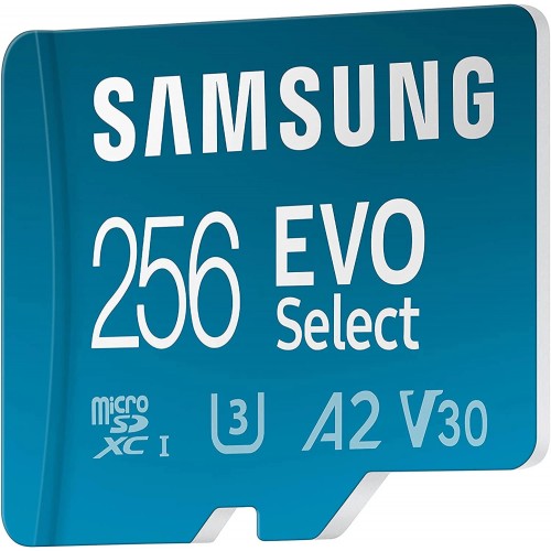 Карта пам'яті 256Gb Samsung EVO Select microSDXC (UHS-І U3) class 10 A2 V30 (R130MB/s, W30MB/s) (adapter SD)