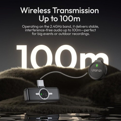 Беспроводная микрофонная система Петличка Ulanzi A21 Wireless Microphone Type-C Black