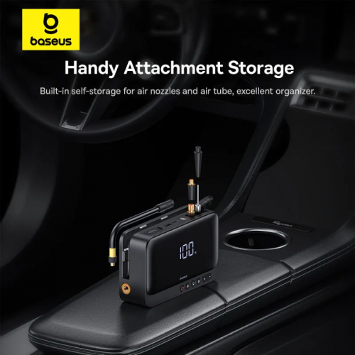 Автомобильное пуско-зарядное устройство Бустер с насосом Baseus Super Energy Series 4-in-1 Car Jump Starter 600A Cluster Black