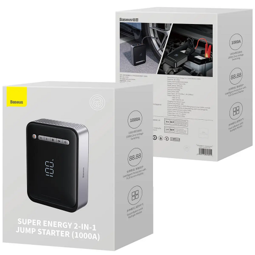 Автомобильное пуско-зарядное устройство с насосом Baseus Super Energy 2-in-1 Jump Starter 1000A Black