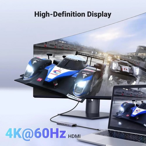 USB-хаб Ugreen CM511 5 в 1 USB-C на HDMI+3*USB 3.0 A+PD Power Converter
