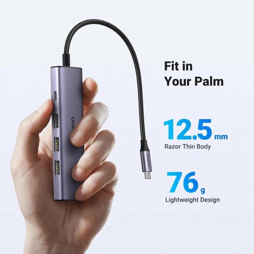 USB-хаб Ugreen CM511 5 в 1 USB-C на HDMI+3*USB 3.0 A+PD Power Converter