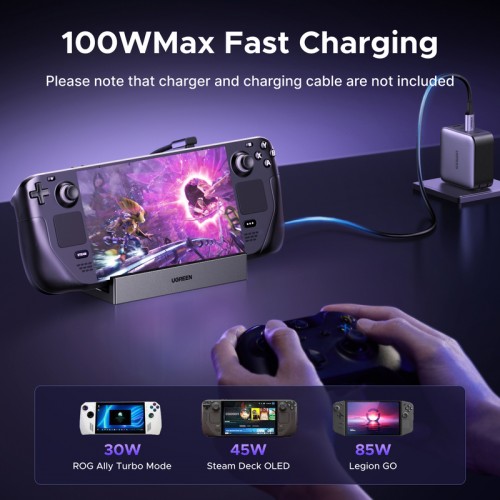 Док-станція Ugreen CM800 Steam Deck 9 в 1 USB-C Output 1×DP, 1×USB-C, 3×USB-A, 1×RJ45, 1×SD Card Slot, 1×TF Card Slot Space Gray