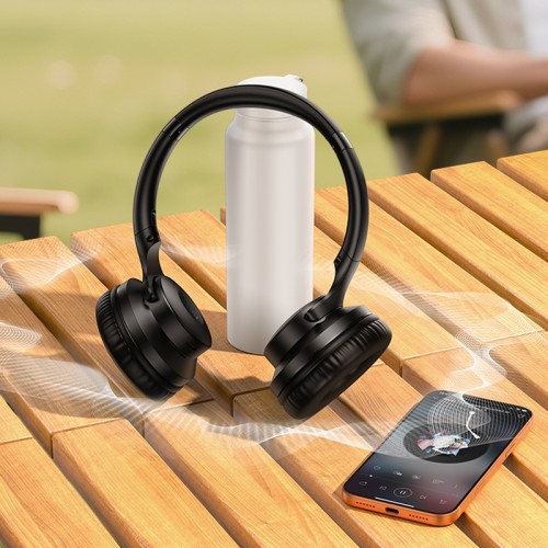 Бездротові Bluetooth навушники накладні Hoco W71 Cool sound Black