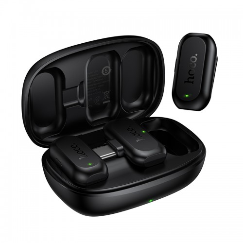 Беспроводная микрофонная система Hoco L26 Type-C Smart AI шумоподавление Петличка Black