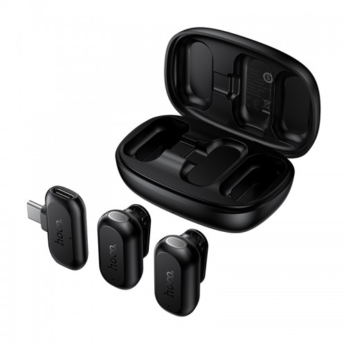 Беспроводная микрофонная система Hoco L26 Type-C Smart AI шумоподавление Петличка Black