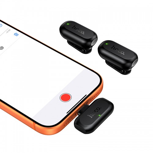 Беспроводная микрофонная система Hoco L26 Type-C Smart AI шумоподавление Петличка Black