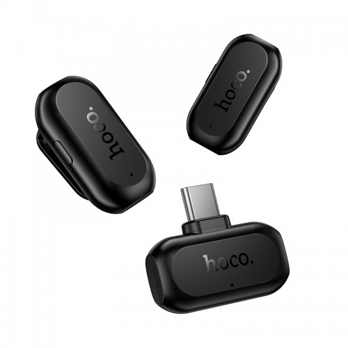 Беспроводная микрофонная система Hoco L26 Type-C Smart AI шумоподавление Петличка Black