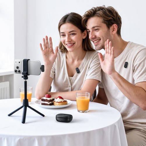 Беспроводная микрофонная система Hoco L26 Type-C Smart AI шумоподавление Петличка Black