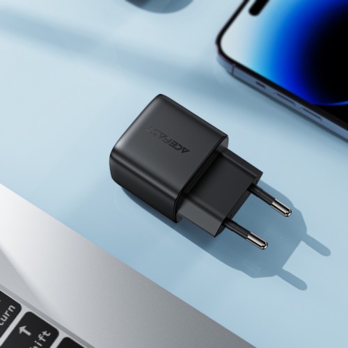 Сетевое зарядное устройство 35W Acefast A116 GaN (USB-A+USB-C) с цифровым дисплеем Black