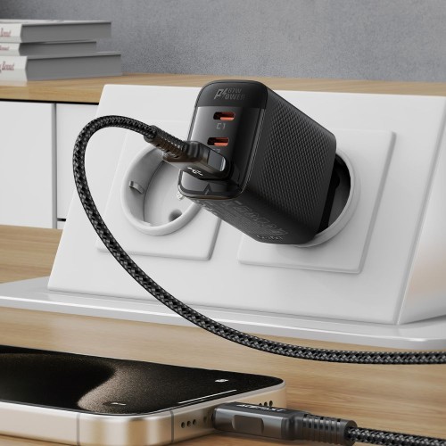 Сетевое зарядное устройство 67W Acefast A108 GaN (2*USB-C+USB-A) Black